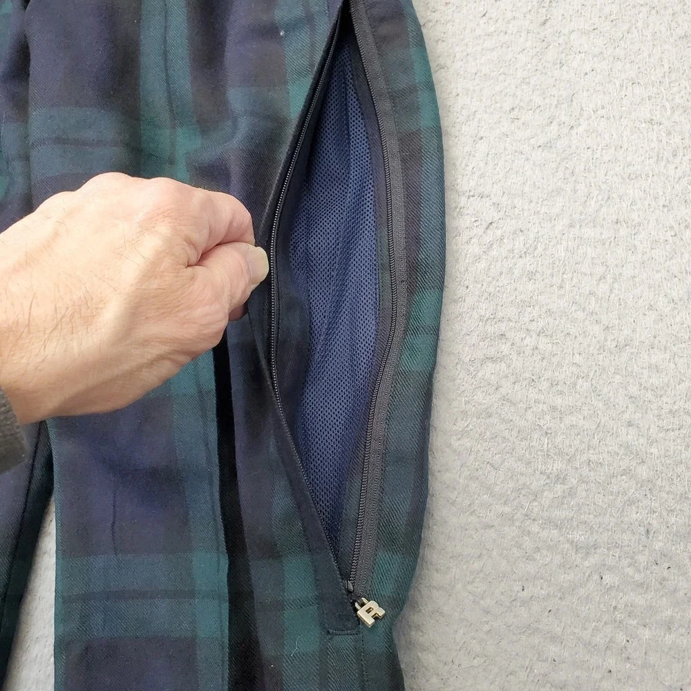 Ralph Lauren Navy & Green Plaid Straight-Leg Trousers - Picture 9 of 12